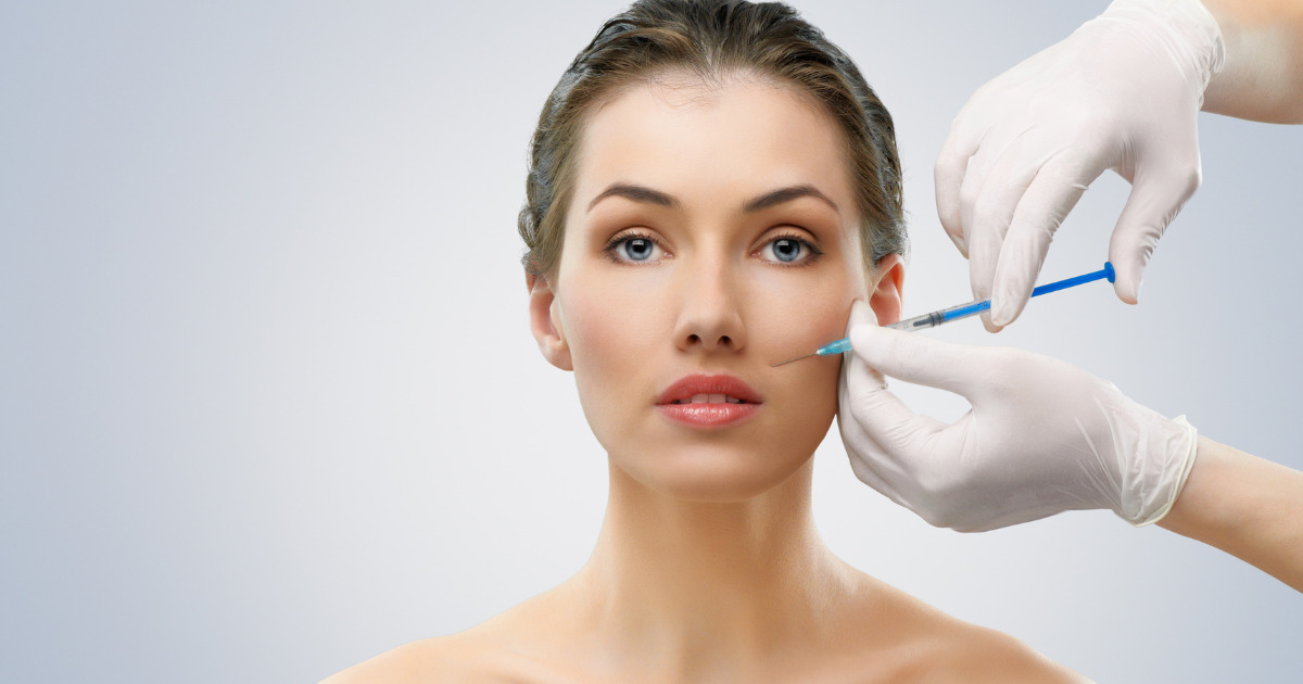 someone getting injectables for smile lines.