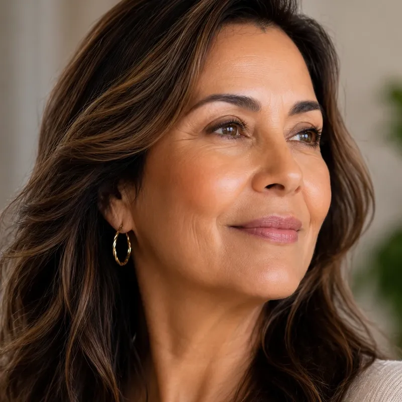 Confident woman in her 50s considering bioidentical hormone therapy for menopause in Colleyville, TX